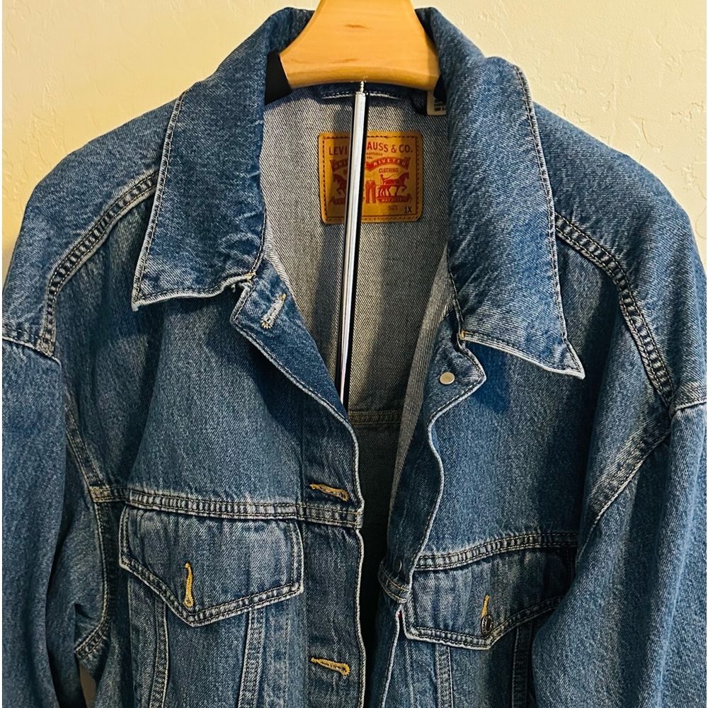 Levi's Denim Jacket Women's 1X Trucker Stretch Classic Biker Grunge Boho Retro